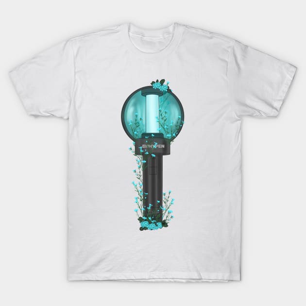 Enhypen kpop floral lightstick T-Shirt by RetroAttic